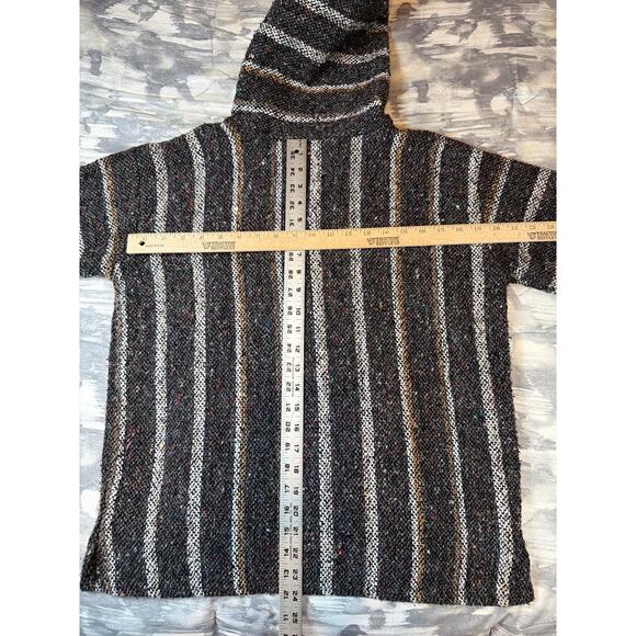Mexican Baja Hoodie Gray Black Drug Rug Pocket Men’s size Medium - Picture 8 of 9